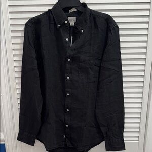 J. Crew Men's Black Casual Button-Down Shirt